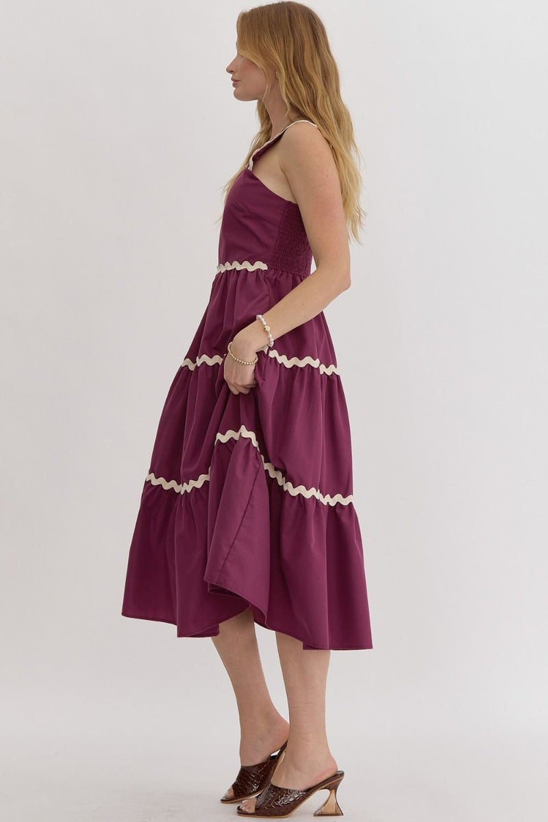 Strap Plum Midi Dress