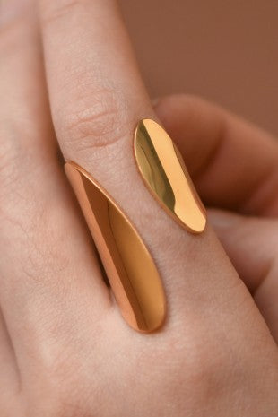 18k Non-tarnish Stainless Steel Adjustable Ring