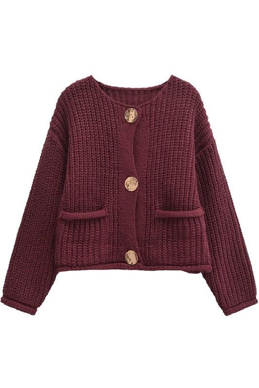 Burgundy Cardigan