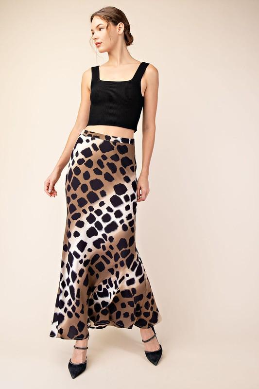 Animal print maxi skirt