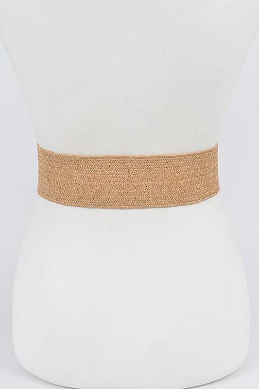 Pearl Buckle Straw Belt