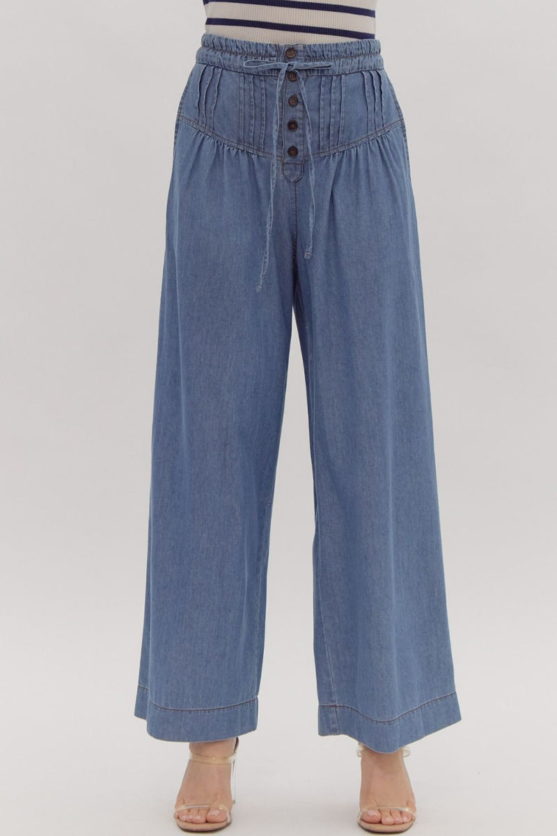 Denim Breeze Wide-Leg Pants