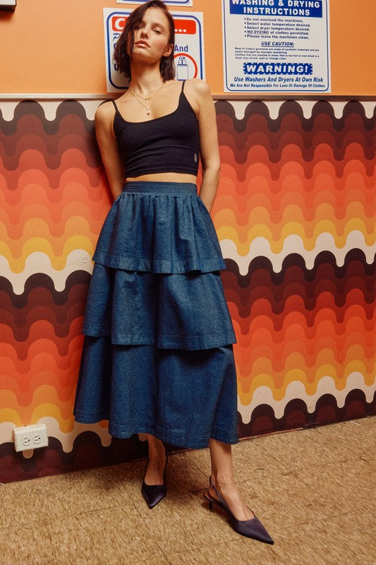 Denim Skirt Maxi