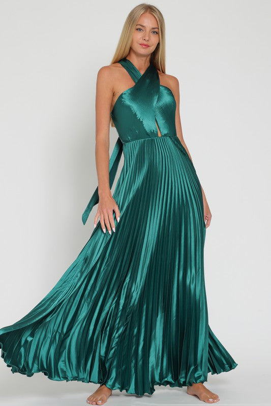 Emerald Flow Maxi Dress