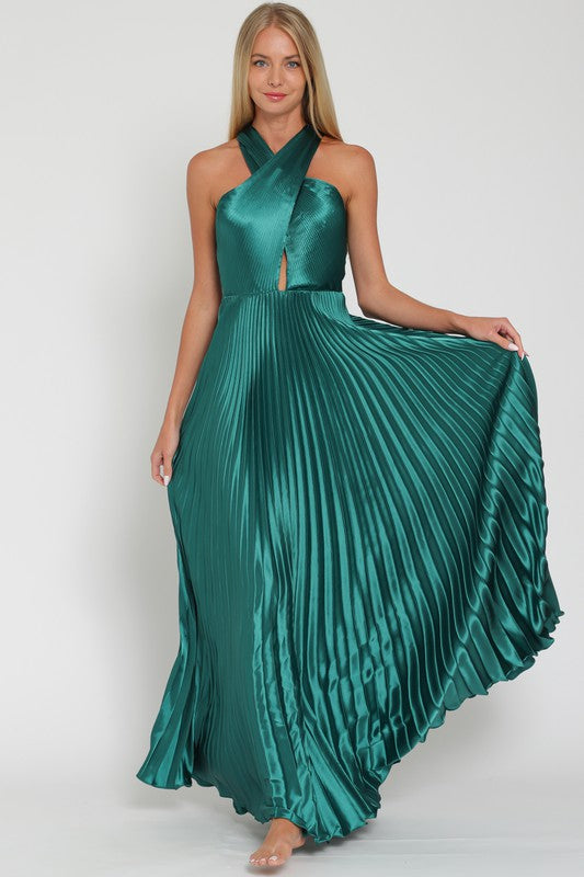 Emerald Flow Maxi Dress