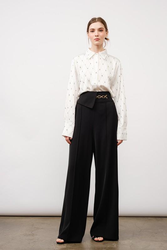 Black Elegant Pant with Gold Detail