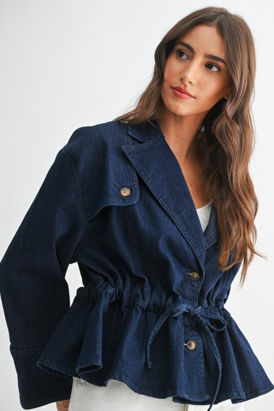 Premium Denim Jacket With Adjustable Waist(Pre order)