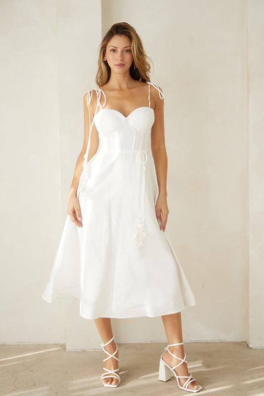 White Corset Midi Dress (Preorder)