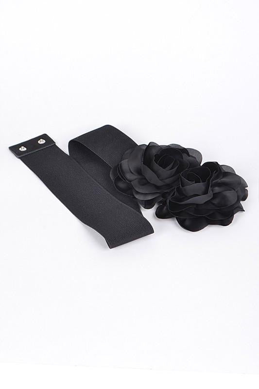 Double Large Flower Stretch Belt