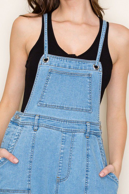 Wide Leg Light Denim Overall (Preorder)