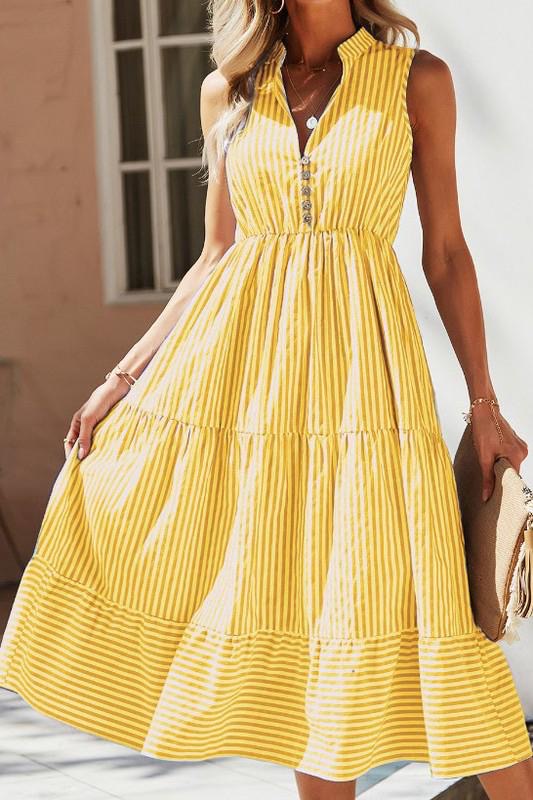 Sunny Striped Midi Dress