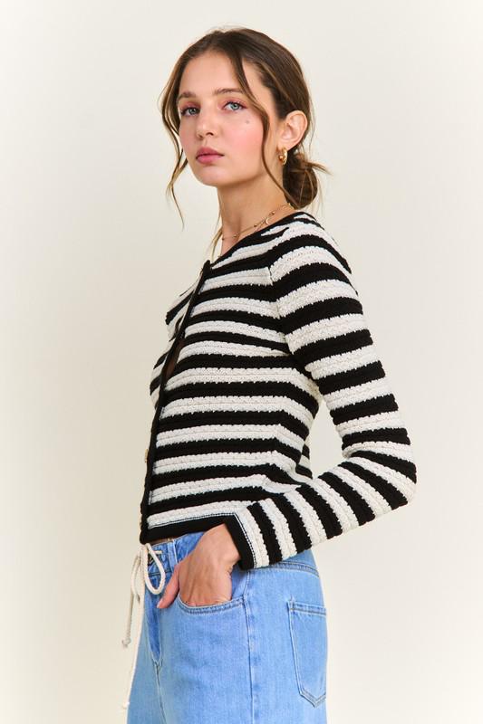 Cardigan Stripped Black & White