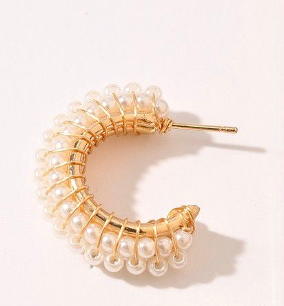 Pearl Spiral Hoops