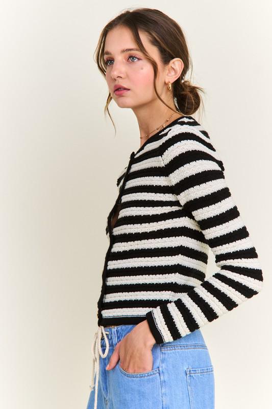 Cardigan Stripped Black & White