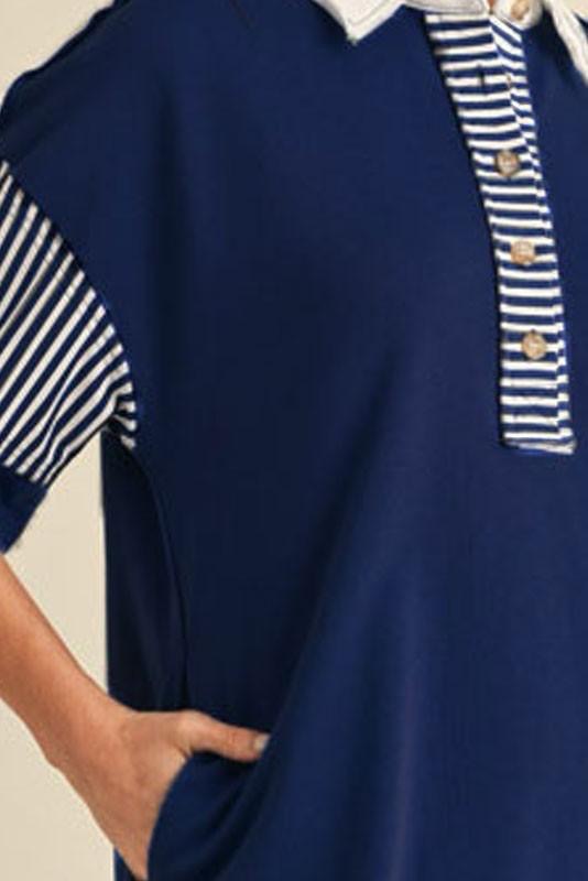 Nautical Striped Polo Dress (Preorder)