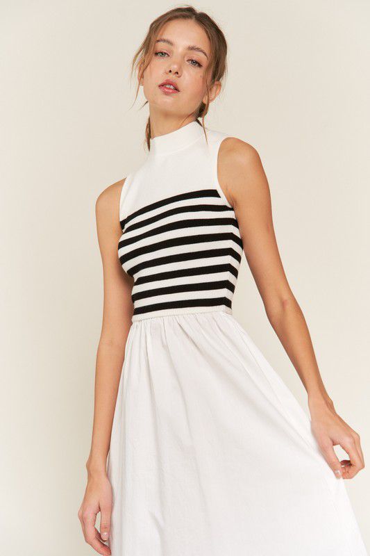 White & Black Maxi Dress