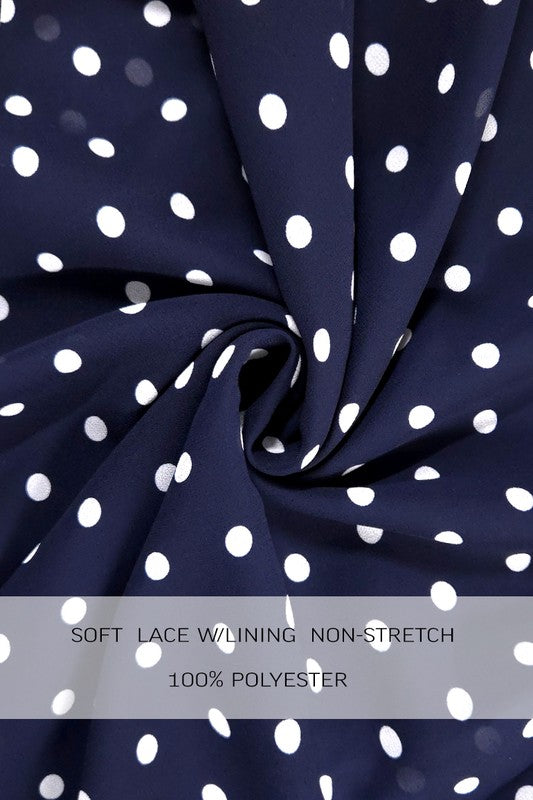 Polka Dot Strap Navy Jumpsuit