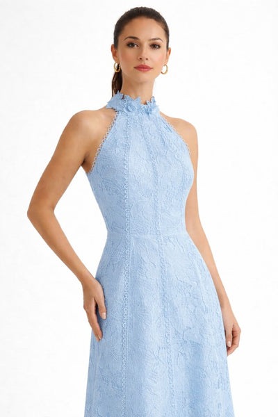 Elegant High-neck Blue Lace Dress (June 12) Li Fashion Specialist Elegant High-neck Blue Lace Dress (June 12) Li Fashion Specialist