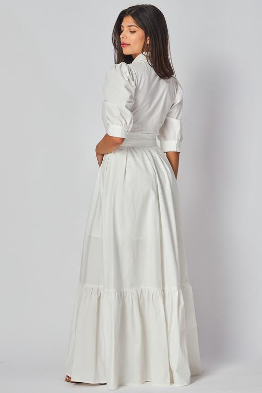 Button Down White Maxi Dress