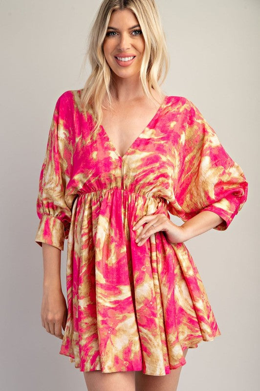 Kimono Coral Taupe Dress