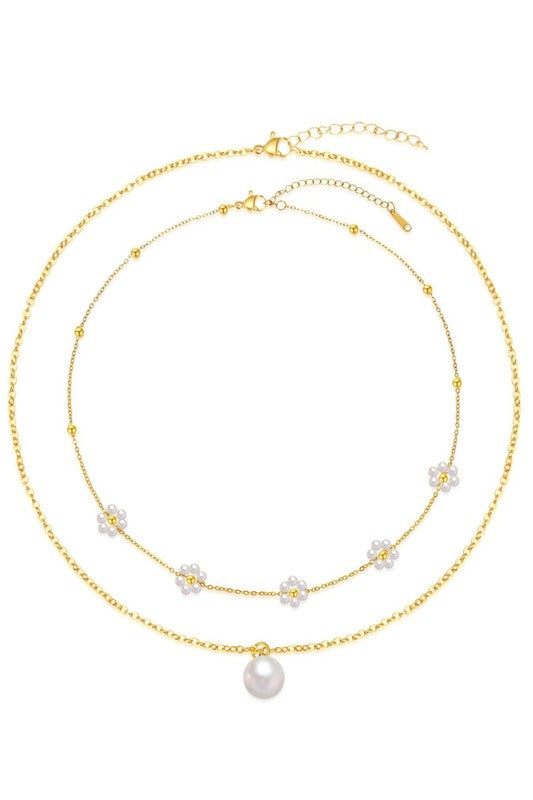 18k Non-tarnish Stainless Steel Chain Necklace Set (Pre order)