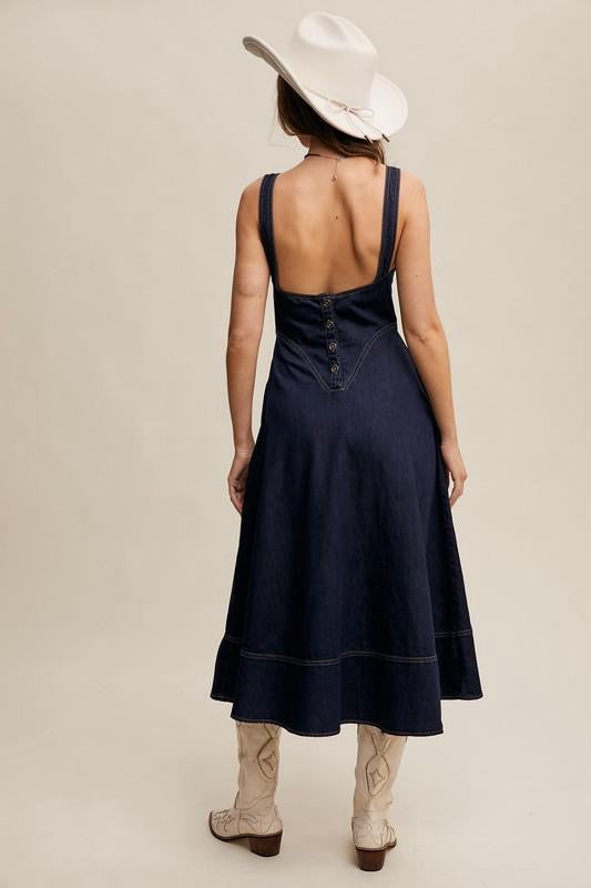 Dark Denim Midi Dress (Preorder)