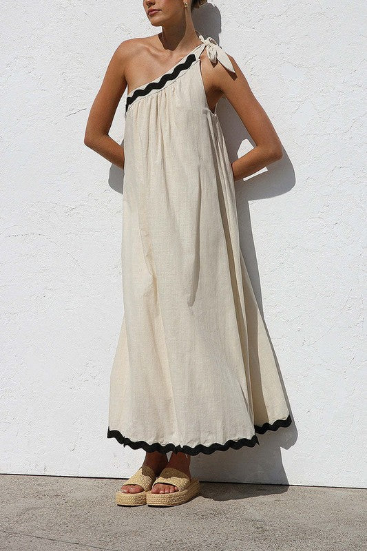 One shoulder maxi dress