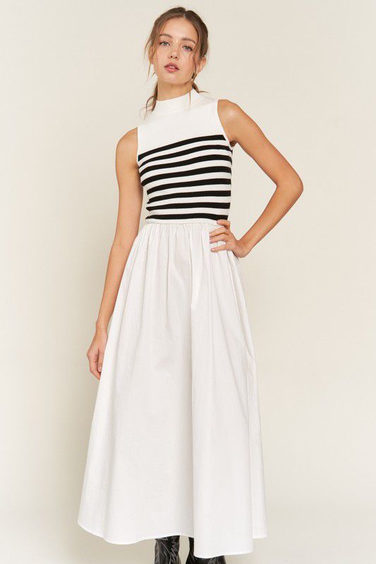 White & Black Maxi Dress