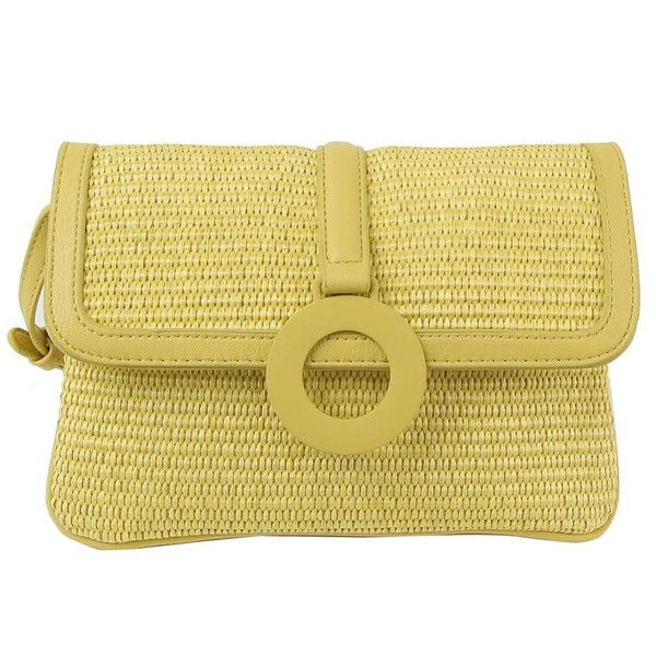 Straw Flap Crossbody Bag