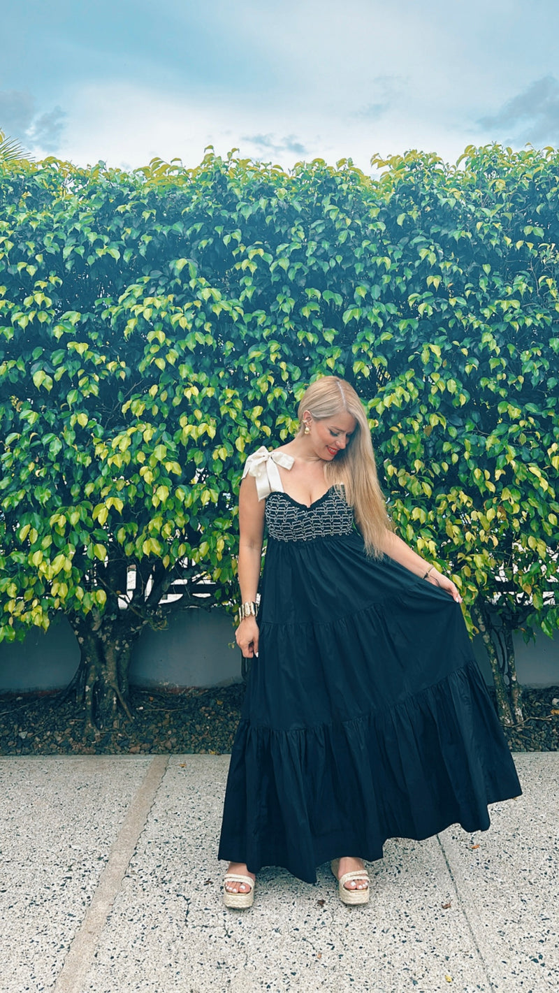 Black Tiered Maxi Dress