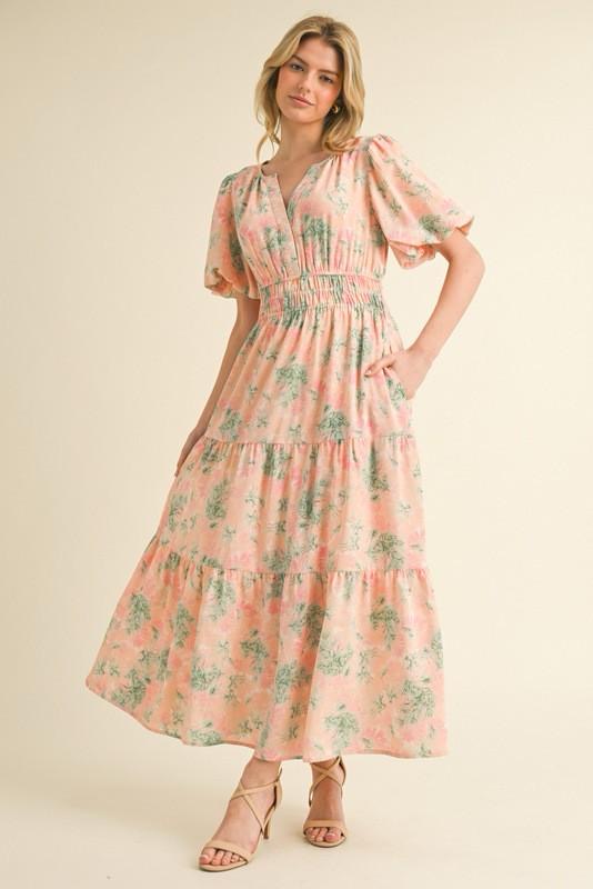 Peach Blossom Maxi Dress (Preorder)