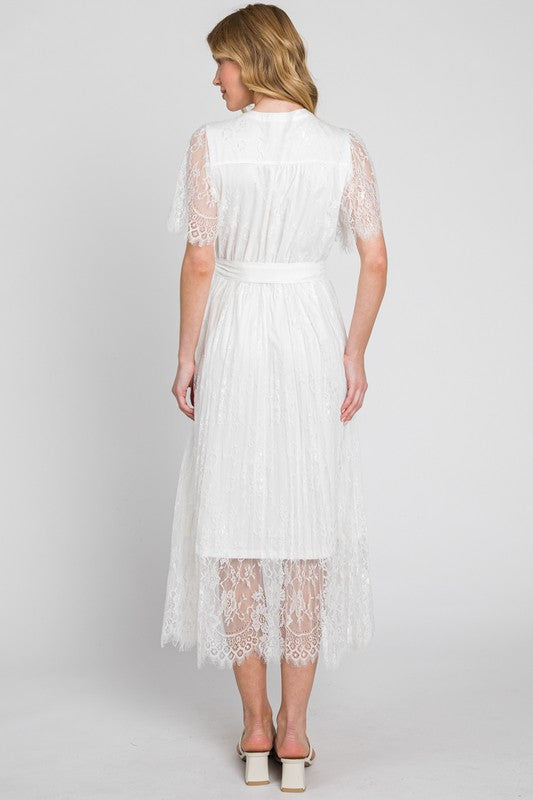 Victorian white lace dress