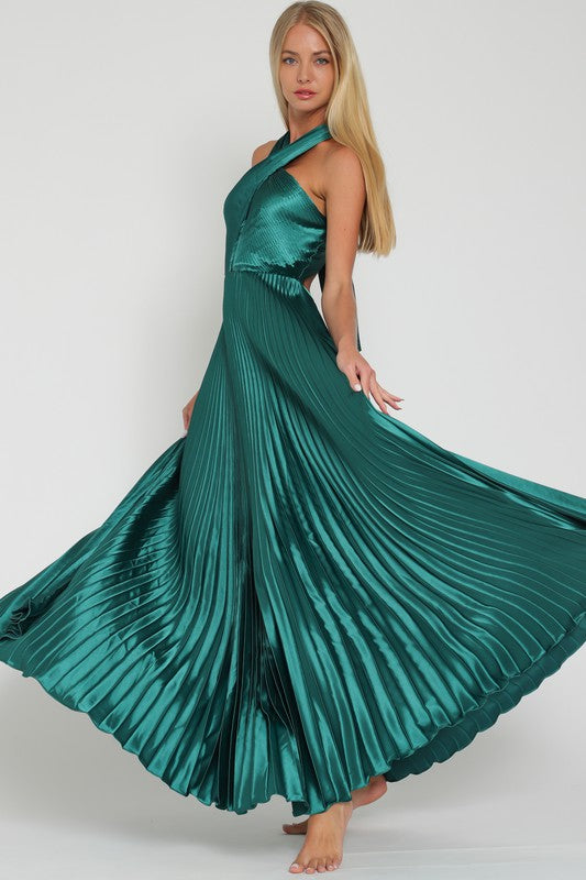 Emerald Flow Maxi Dress