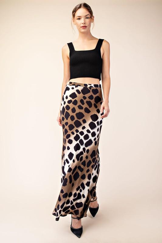 Animal print maxi skirt