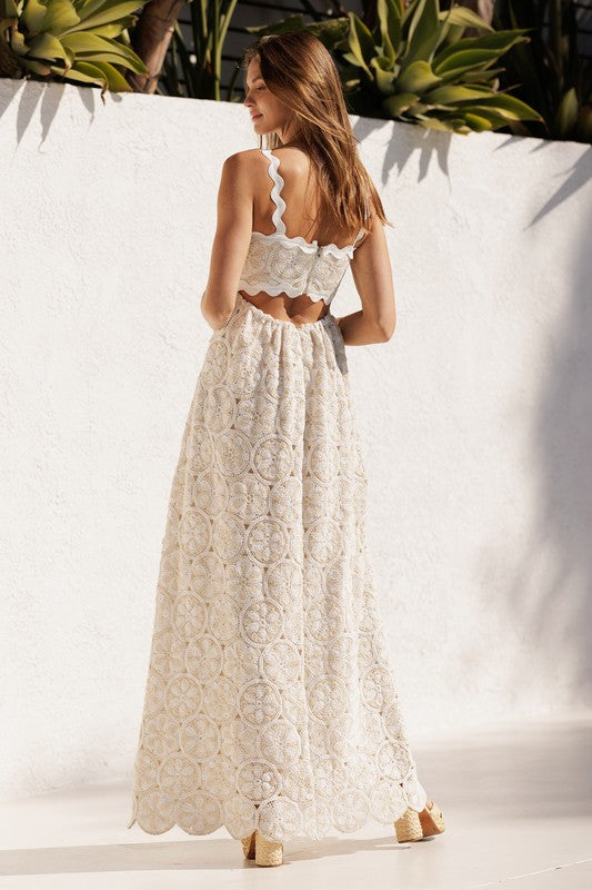 Scallop Tank Crotchet Maxi Dress (pre order)