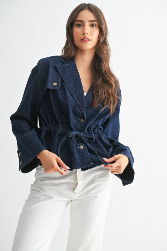 Premium Denim Jacket With Adjustable Waist(Pre order)