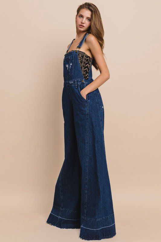 Wide Leg Denim Overall (Preorder)