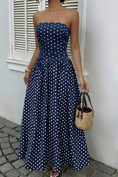 blue polka dot strapless dress Entro Textured Blue Stripe Pattern Mini Shirt Dress  Casual Camel Boutique