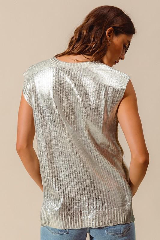 Shimmer Knit Sleeveless Top