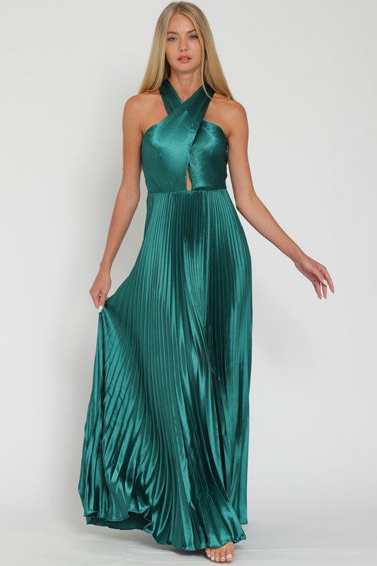 Emerald Flow Maxi Dress