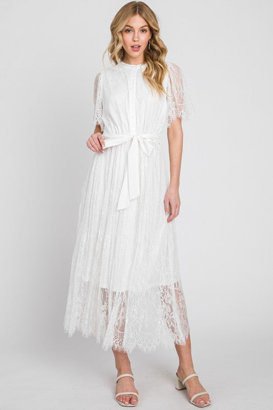 Victorian white lace dress