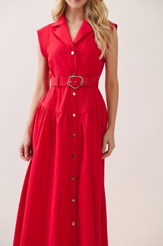 strapless open back dress Red Button Down Solid Maxi Dress – Li Fashion Specialist