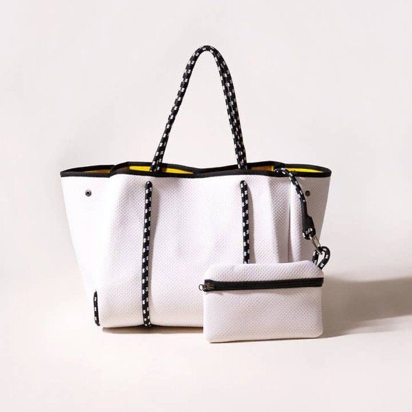 Everyday Tote White Dotted