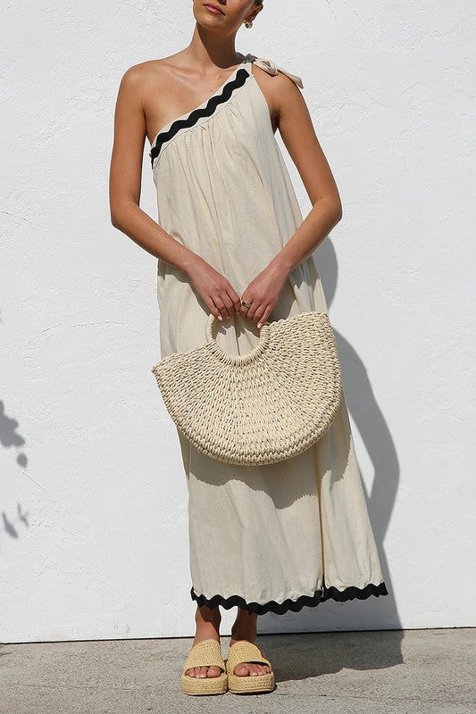 One shoulder maxi dress