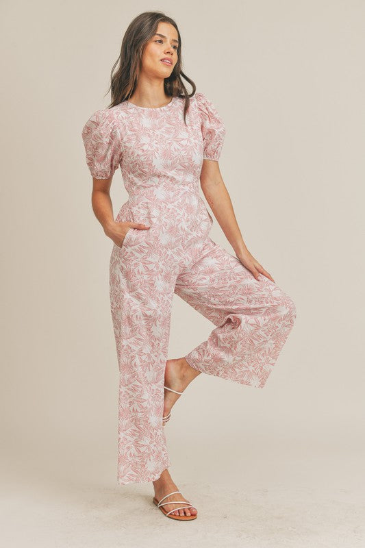 Woven Jumpsuit With Self Back Tie(Pre order)