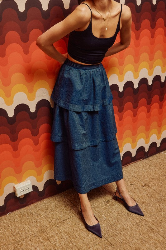 Denim Skirt Maxi