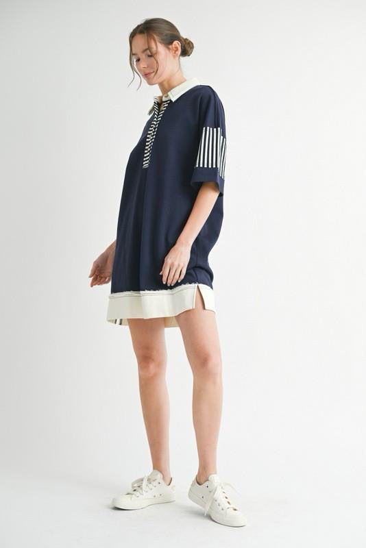 Nautical Striped Polo Dress (Preorder)