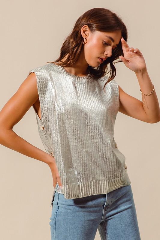 Shimmer Knit Sleeveless Top