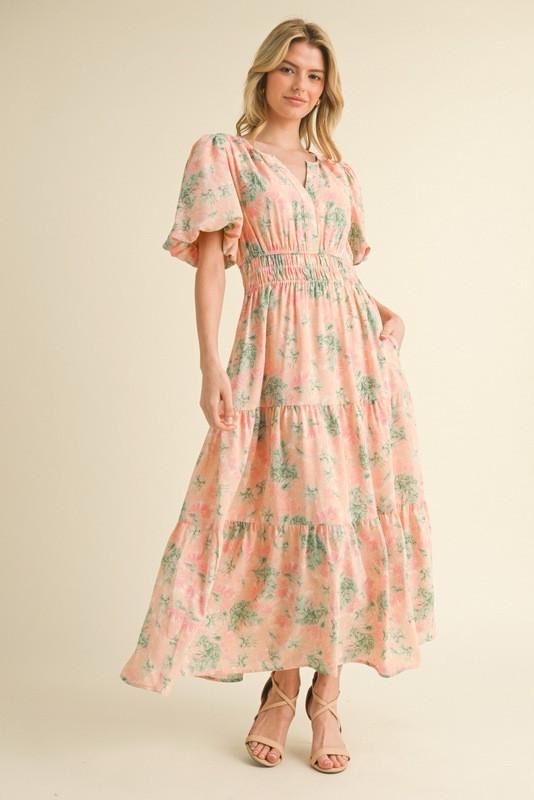 Peach Blossom Maxi Dress (Preorder)