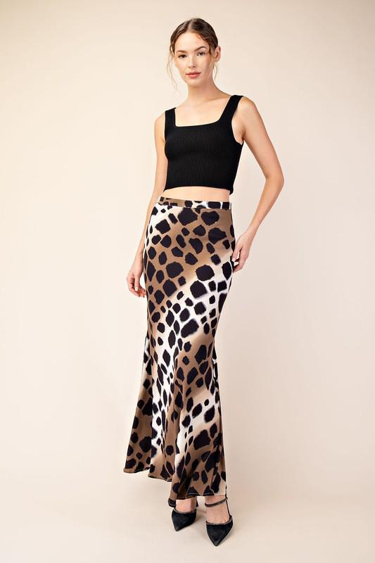 Animal print maxi skirt